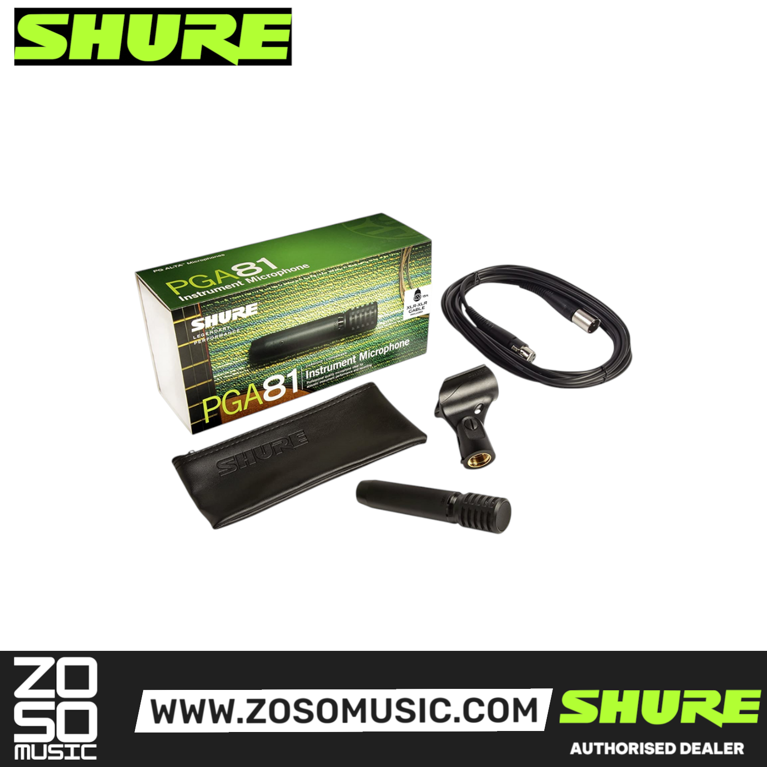 Shure PGA81-XLR Small Diaphragm Condenser Microphone, XLR-XLR Cable (PGA81 XLR/ PGA81XLR / PGA-81), SHURE, MICROPHONE, shure-microphone-pga81-xlr, ZOSO MUSIC SDN BHD