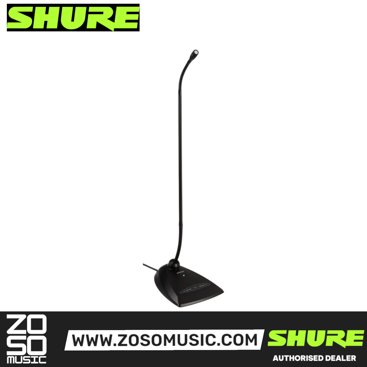 Shure MX418D/S 18" Supercardioid Gooseneck Microphone with Desktop Base and Preamp (MX418DS), SHURE, MICROPHONE, shure-microphone-mx418ds, ZOSO MUSIC SDN BHD