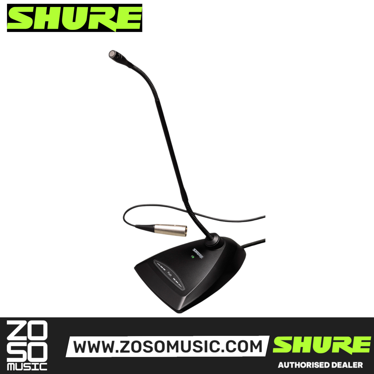 Shure MX412D/N 12" Gooseneck Microphone with Desktop Base and Preamp (No Microphone Cartridge) (MX412DN), SHURE, MICROPHONE, shure-microphone-mx412d-n, ZOSO MUSIC SDN BHD