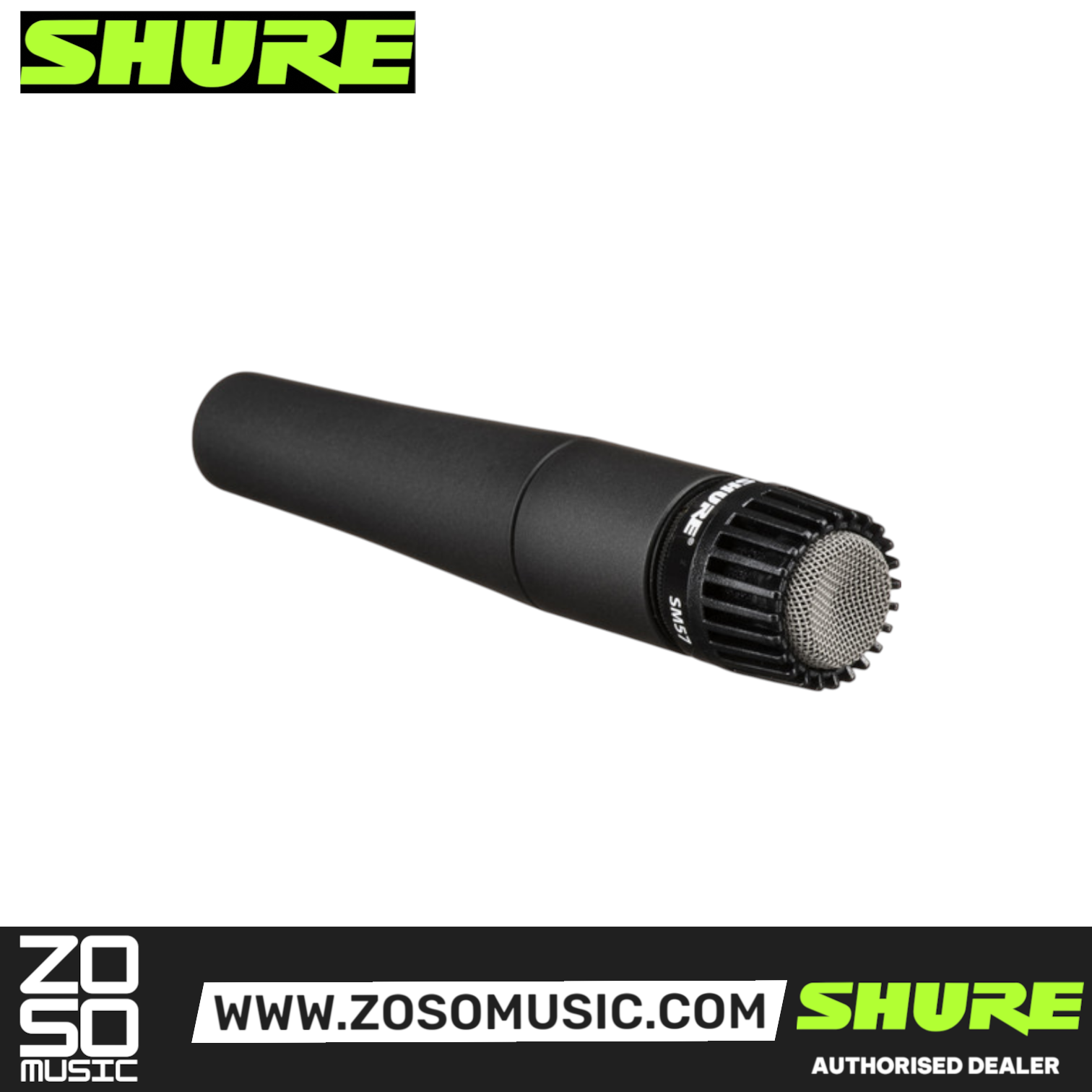 Shure SM57-LC Dynamic Instrument Microphone with Mic Cable and Includes Stand Adapter, Zippered Carrying Case (SM57 / SM-57 / SM57LC), SHURE, MICROPHONE, shure-microphone-sm57, ZOSO MUSIC SDN BHD