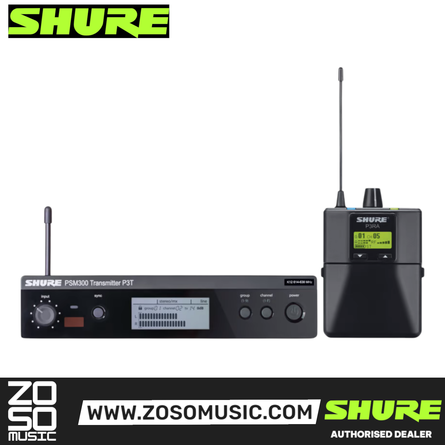 Shure P3TRA PSM 300 Wireless In-Ear Monitoring Set with Gator G-IN EAR SYSTEM ''In Ear'' Monitoring System Bag, SHURE, IN-EAR MONITOR, shure-in-ear-monitor-p3tra, ZOSO MUSIC SDN BHD