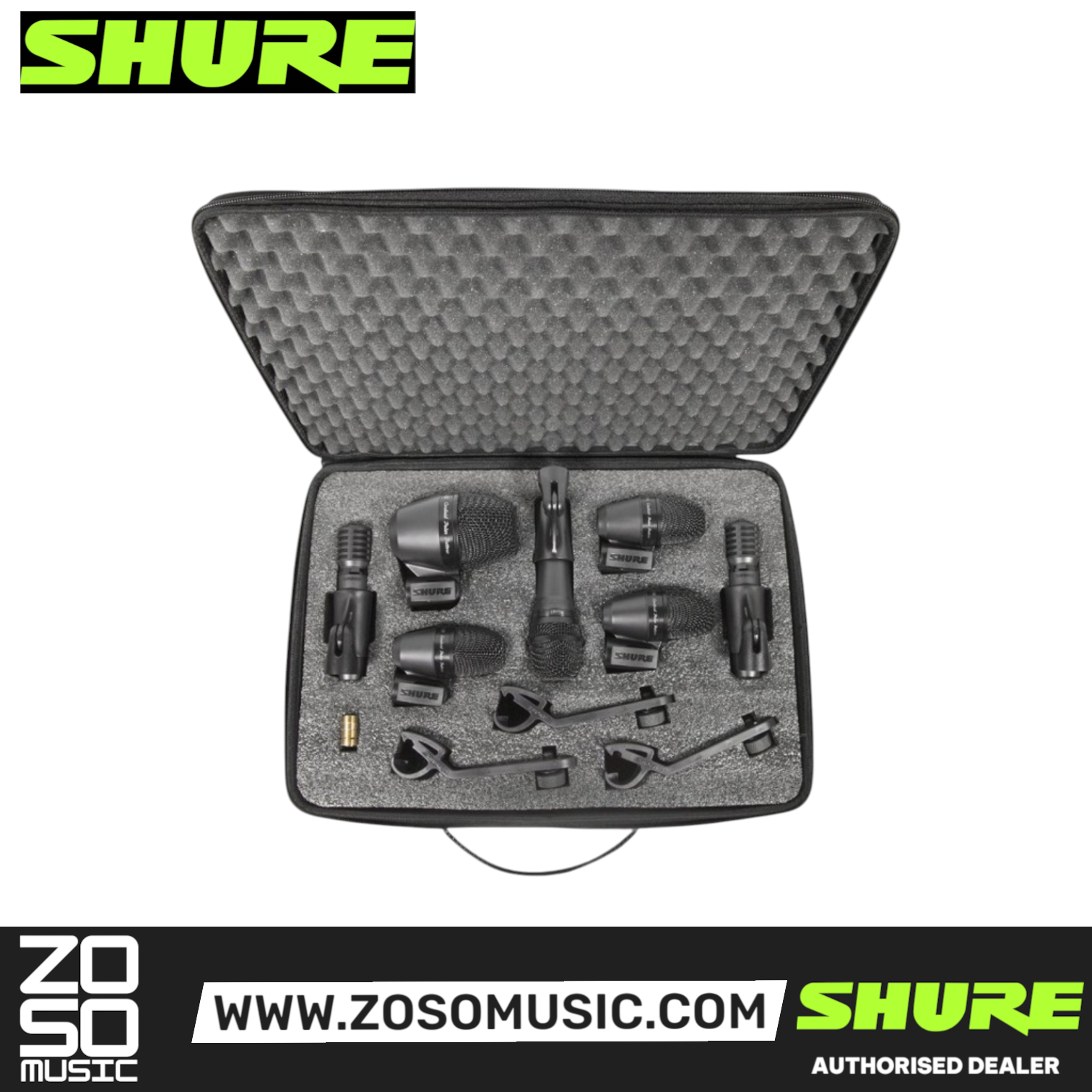 Shure PGADRUMKIT7 7-piece Drum Microphone Kit (PGA DrumKit 7) , SHURE, INSTRUMENT MICROPHONE, shure-instrument-microphone-pgadrumkit7, ZOSO MUSIC SDN BHD