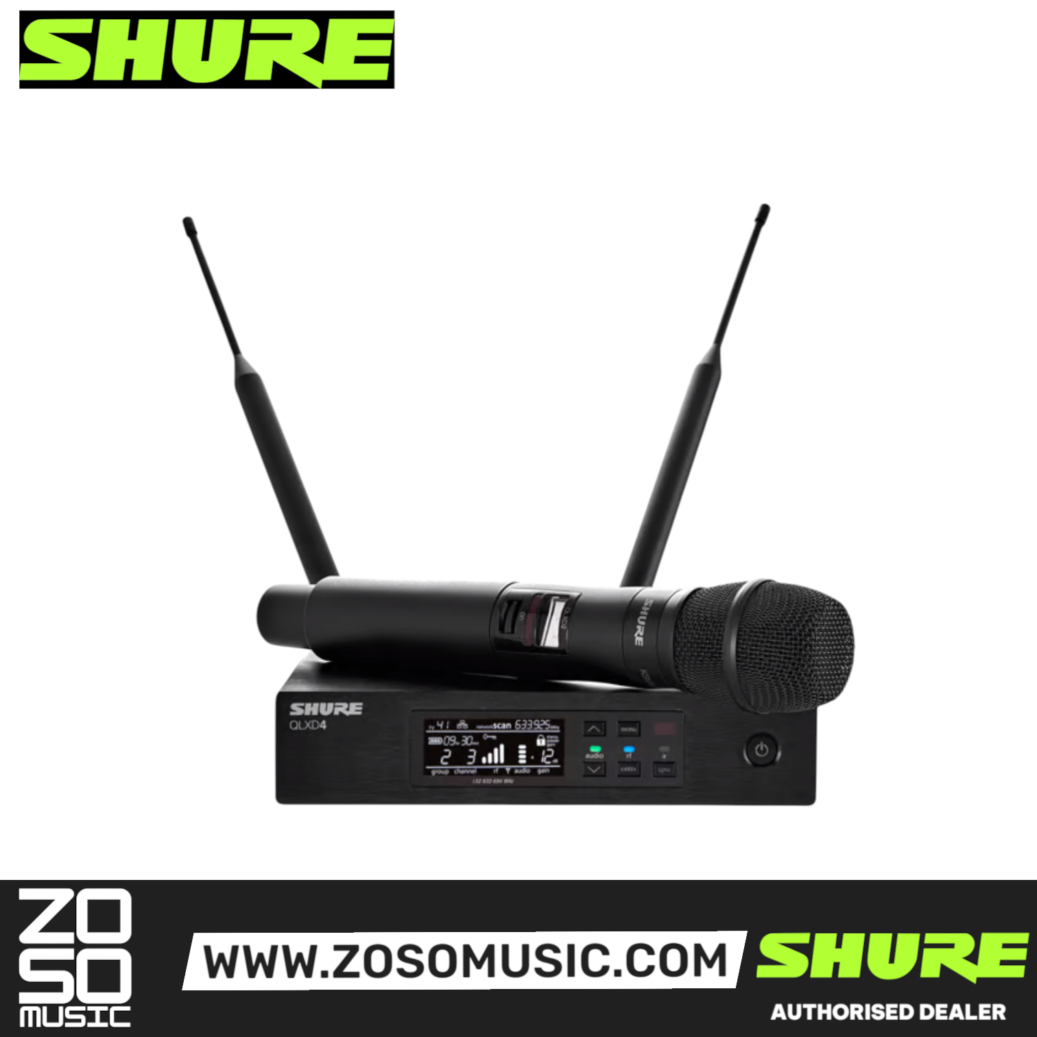 Shure QLXD24/KSM9HS Handheld Wireless Microphone System, QLXD4 Receiver, QLXD2 Transmitter with KSM9 capsule with Free Gator GM-1W Wireless Bag, SHURE, WIRELESS MICROPHONE SYSTEM, shure-wireless-microphone-system-qlxd24-ksm9hs, ZOSO MUSIC SDN BHD