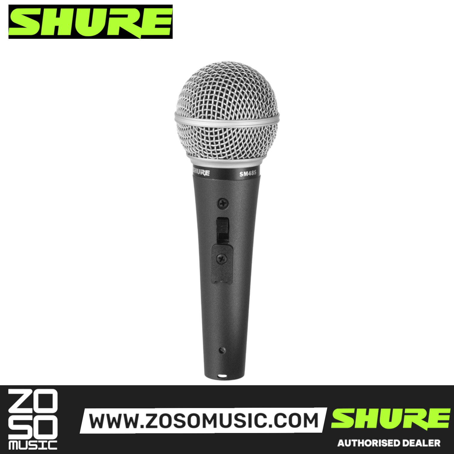 Shure SM48S-LC Handheld Dynamic Vocal Microphone with On/Off Switch (SM48S / SM-48S / SM48SLC), SHURE, MICROPHONE, shure-microphone-sm48s-lc, ZOSO MUSIC SDN BHD