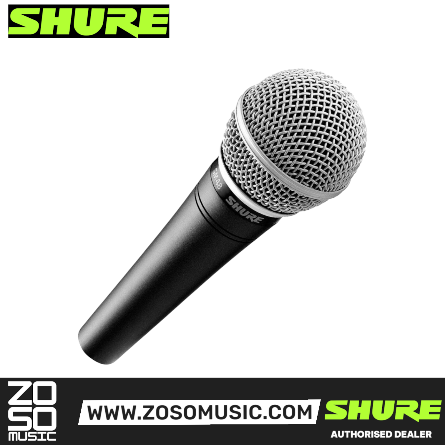 Shure SM48-LC Handheld Dynamic Vocal Microphone (SM48 / SM-48 / SM48LC), SHURE, MICROPHONE, shure-microphone-sm48-lc, ZOSO MUSIC SDN BHD