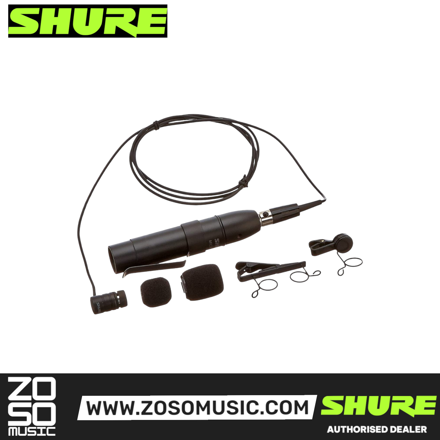 Shure MX184 Supercardioid Wired Lavalier Microphone (MX-184 / MX 184), SHURE, MICROPHONE, shure-microphone-mx184, ZOSO MUSIC SDN BHD