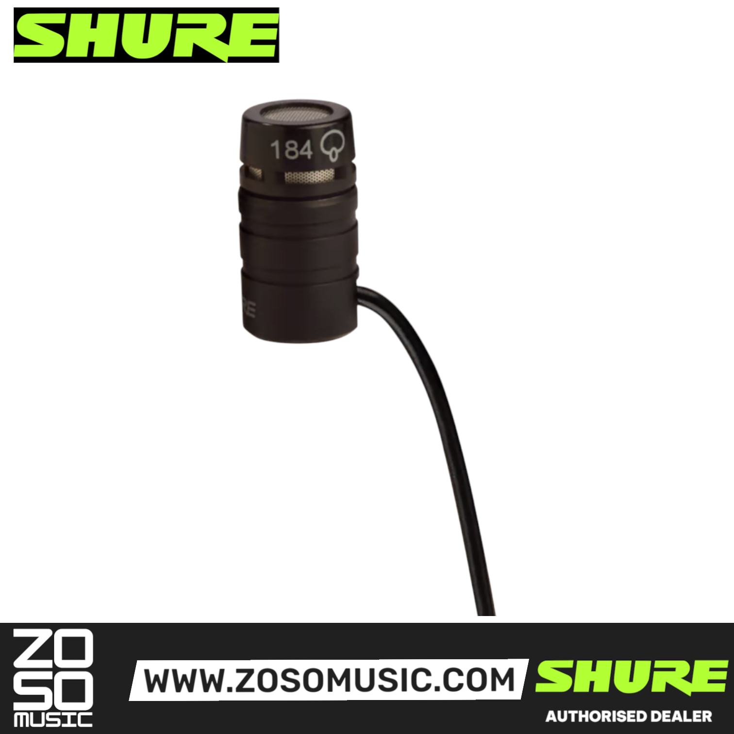 Shure MX184 Supercardioid Wired Lavalier Microphone (MX-184 / MX 184), SHURE, MICROPHONE, shure-microphone-mx184, ZOSO MUSIC SDN BHD