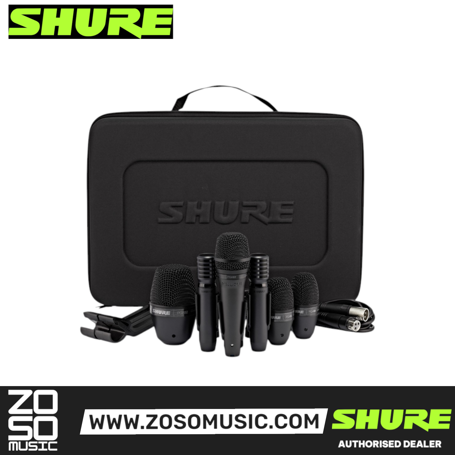 Shure PGADRUMKIT6 6-piece Drum Microphone Kit (PGA DrumKit 6), SHURE, INSTRUMENT MICROPHONE, shure-instrument-microphone-pgadrumkit6, ZOSO MUSIC SDN BHD