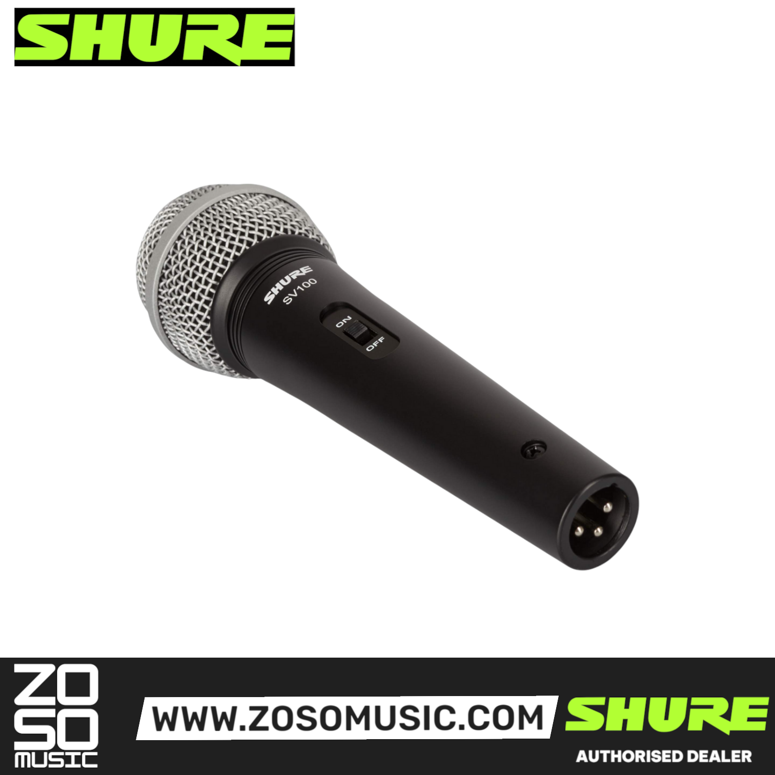 Shure SV100 Vocal Microphone with XLR to 1/4 inch Cable (SV-100 / SV 100), SHURE, MICROPHONE, shure-microphone-sv100, ZOSO MUSIC SDN BHD