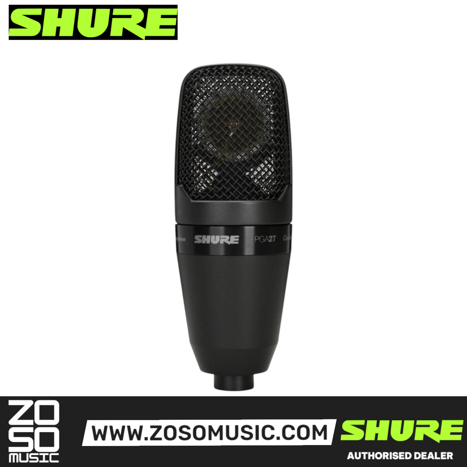 Shure PGA27-LC Large Diaphragm Condenser Microphone (PGA27 / PGA-27 / PGA27LC), SHURE, MICROPHONE, shure-microphone-pga27-lc, ZOSO MUSIC SDN BHD