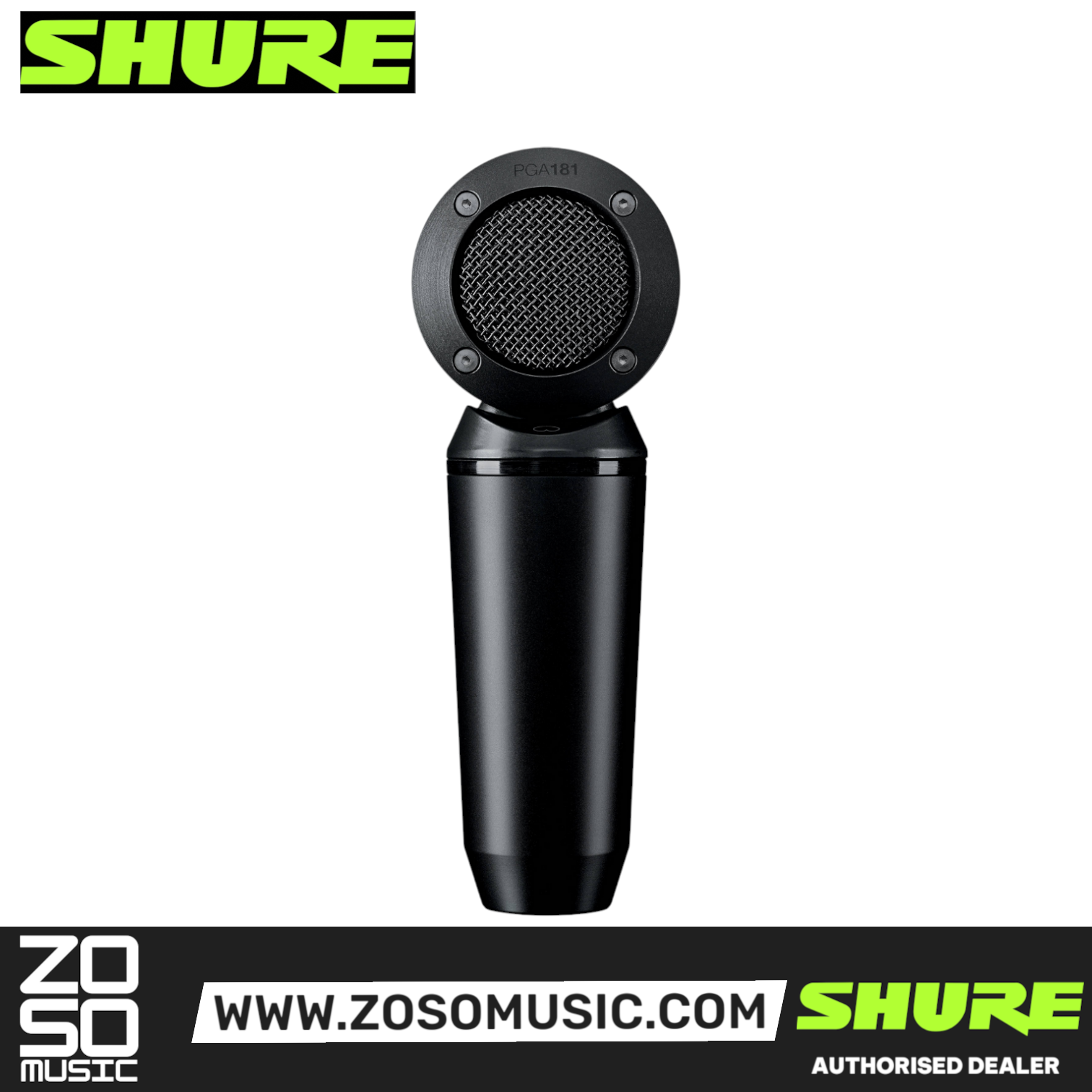 Shure PGA181-XLR Side-Address Cardioid Condenser Microphone, XLR-XLR Cable (PGA181 XLR/ PGA181XLR / PGA-181), SHURE, MICROPHONE, shure-microphone-pga181-xlr, ZOSO MUSIC SDN BHD