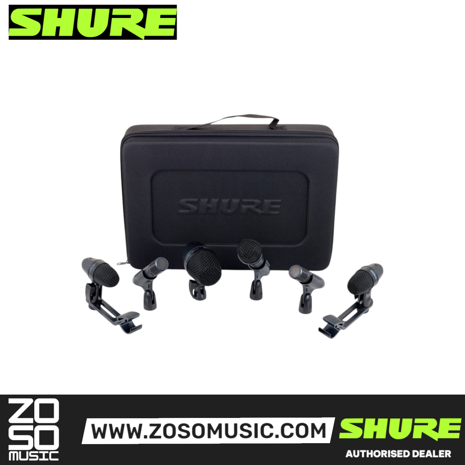 Shure PGADRUMKIT6 6-piece Drum Microphone Kit (PGA DrumKit 6), SHURE, INSTRUMENT MICROPHONE, shure-instrument-microphone-pgadrumkit6, ZOSO MUSIC SDN BHD