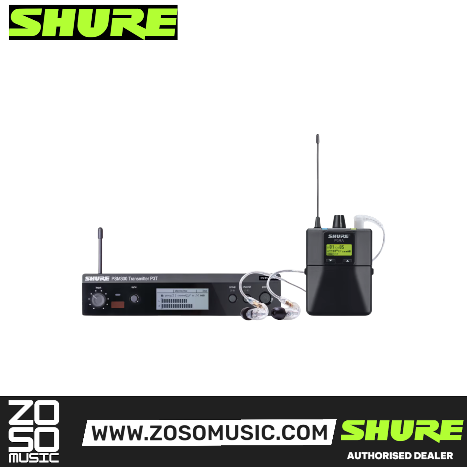 Shure P3TRA215CL Wireless In-ear Monitor System with Gator G-IN EAR SYSTEM ''In Ear'' Monitoring System Bag, SHURE, IN-EAR MONITOR, shure-in-ear-monitor-p3tra215cl, ZOSO MUSIC SDN BHD