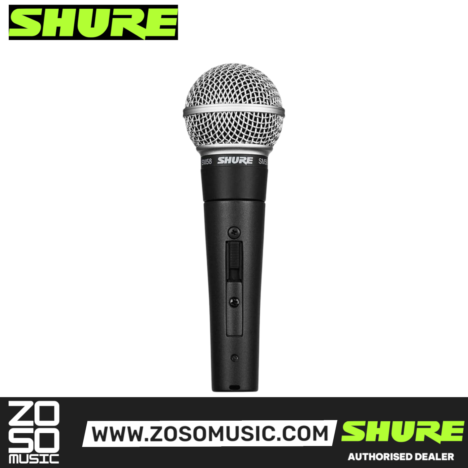 Shure SM58S Vocal Microphone with On/Off Switch (SM-58S / SM-58 / SM58), SHURE, MICROPHONE, shure-microphone-sm58s, ZOSO MUSIC SDN BHD