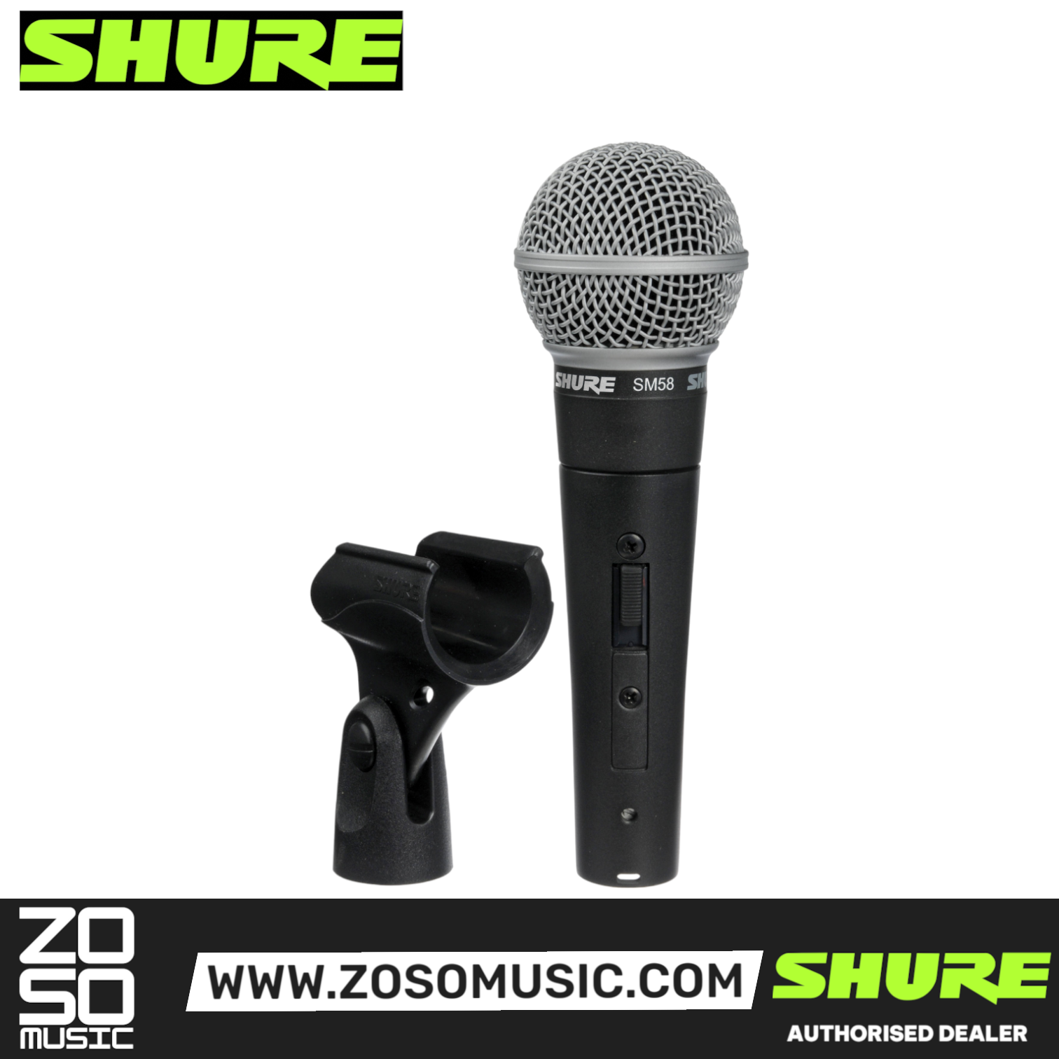Shure SM58S Vocal Microphone with On/Off Switch (SM-58S / SM-58 / SM58), SHURE, MICROPHONE, shure-microphone-sm58s, ZOSO MUSIC SDN BHD