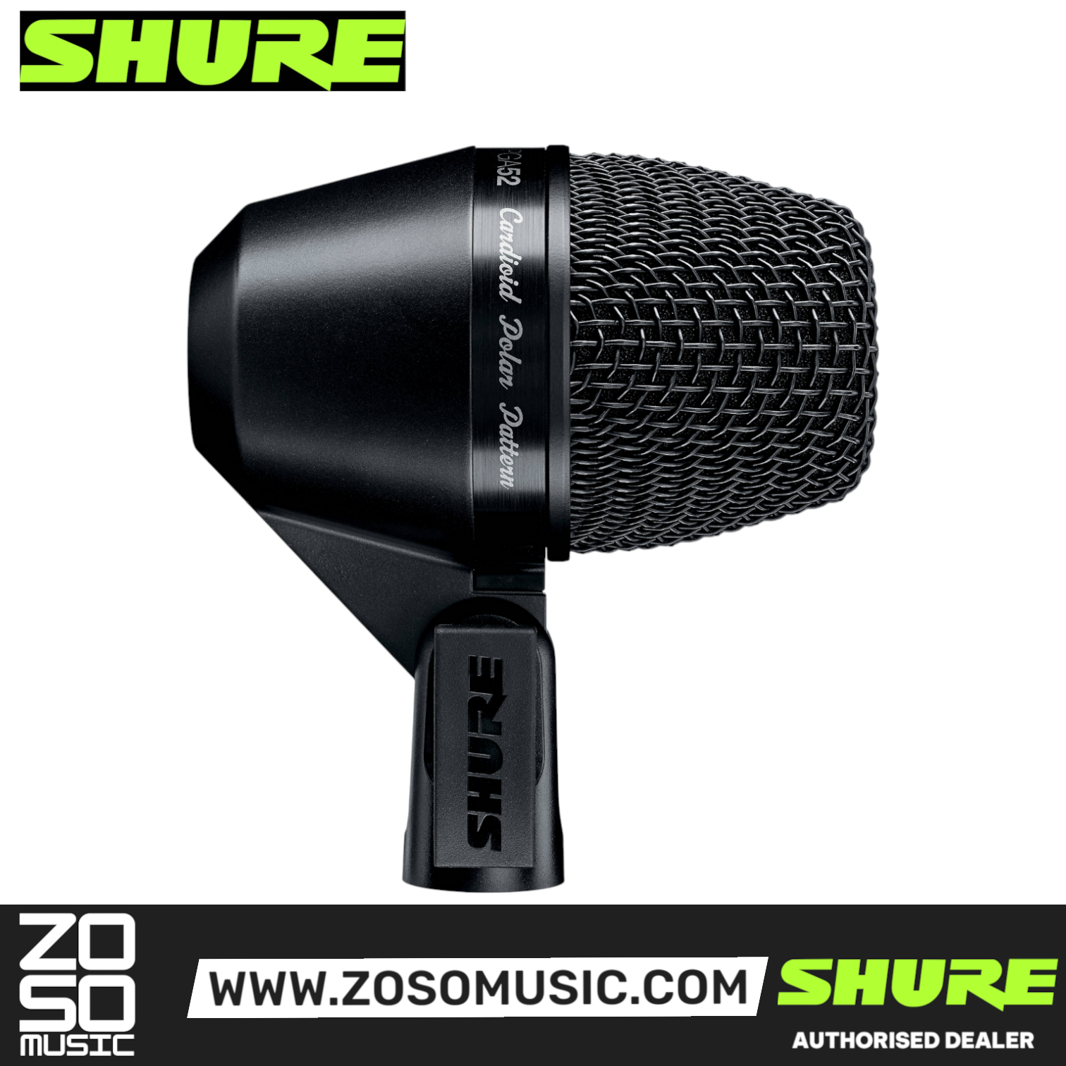 Shure PGA52-XLR Cardioid Dynamic Kick Drum Microphone, XLR-XLR Cable (PGA52 XLR/ PGA52XLR / PGA-52), SHURE, INSTRUMENT MICROPHONE, shure-instrument-microphone-pga52-xlr, ZOSO MUSIC SDN BHD