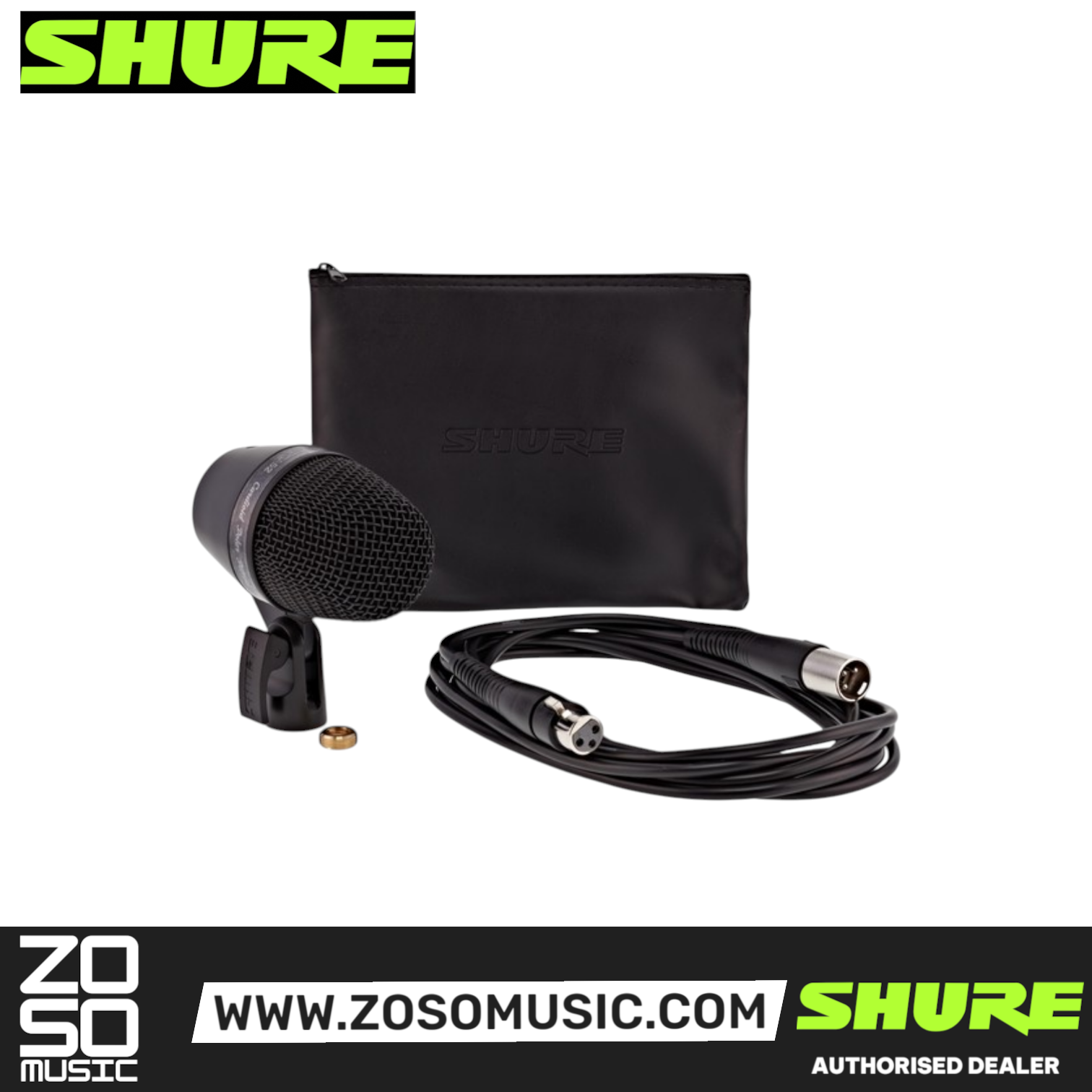 Shure PGA52-XLR Cardioid Dynamic Kick Drum Microphone, XLR-XLR Cable (PGA52 XLR/ PGA52XLR / PGA-52), SHURE, INSTRUMENT MICROPHONE, shure-instrument-microphone-pga52-xlr, ZOSO MUSIC SDN BHD