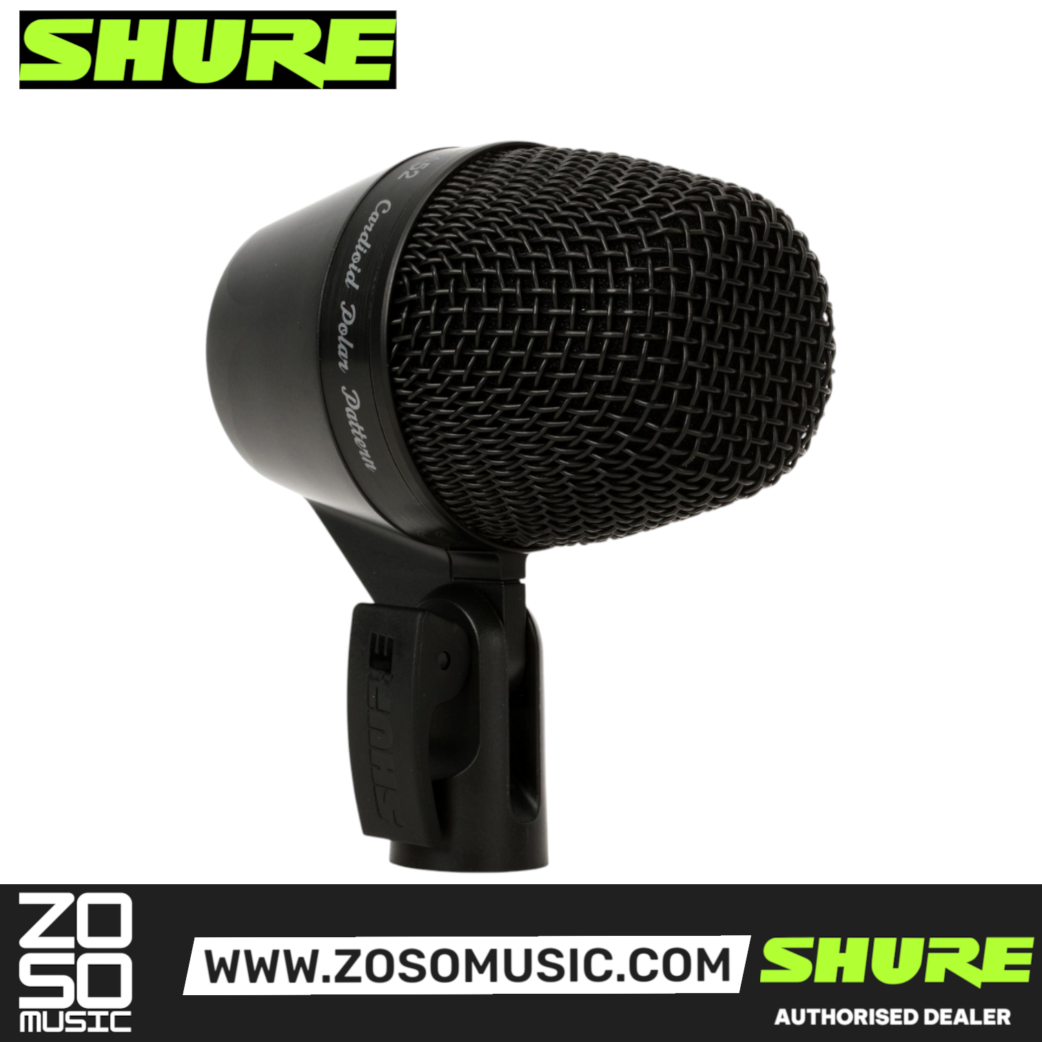 Shure PGA52-XLR Cardioid Dynamic Kick Drum Microphone, XLR-XLR Cable (PGA52 XLR/ PGA52XLR / PGA-52), SHURE, INSTRUMENT MICROPHONE, shure-instrument-microphone-pga52-xlr, ZOSO MUSIC SDN BHD