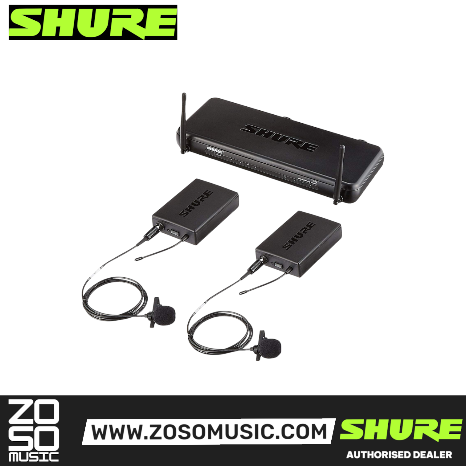 Shure SVX188/CVL Dual Lavalier Wireless Microphone System, SVX88 Dual Diversity Receiver, SVX1 Bodypack Transmitter & CVL Centraverse Lavalier Condenser Microphone with Free Gator GM-2W Wirel, SHURE, WIRELESS MICROPHONE SYSTEM, shure-wireless-microphone-system-svx188-cvl, ZOSO MUSIC SDN BHD