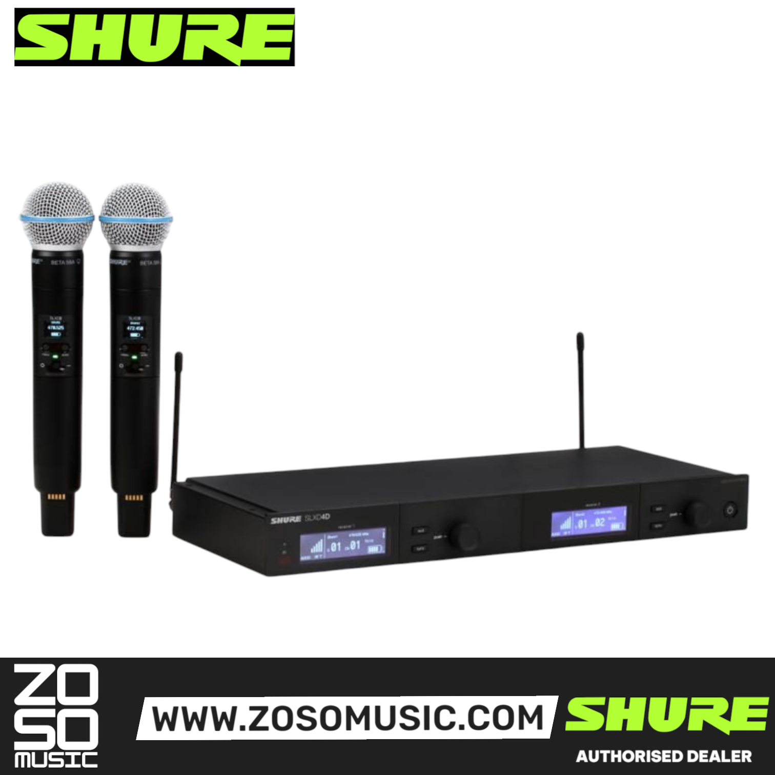Shure SLXD24D/B58 Digital Wireless Dual Handheld Microphone System with Free Gator GM-1W Wireless Bag, SHURE, WIRELESS MICROPHONE SYSTEM, shure-wireless-microphone-system-slxd24da-b58, ZOSO MUSIC SDN BHD