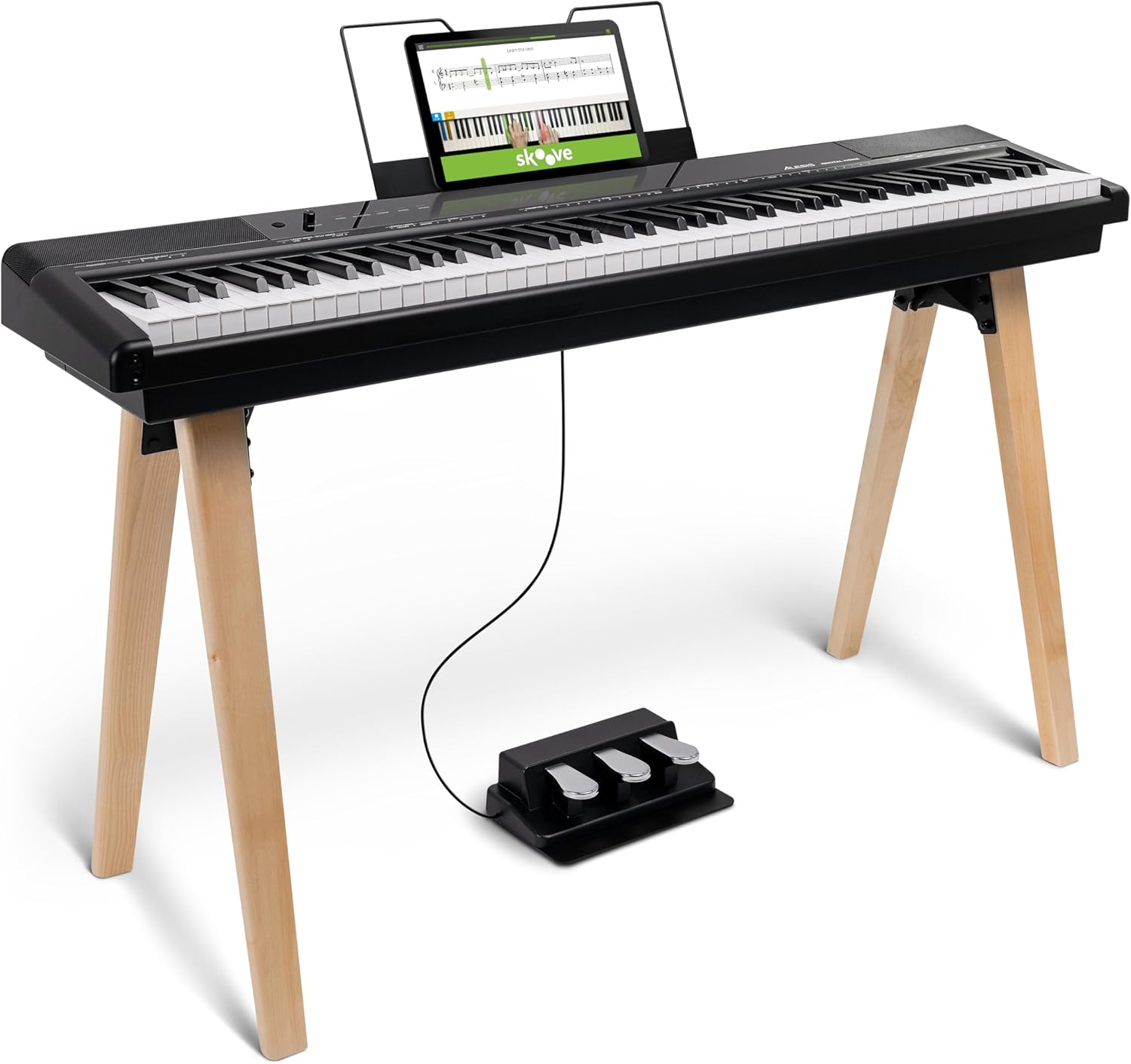 Alesis Recital Home 88-Key Contemporary Home Digital Piano with Wooden Stand
