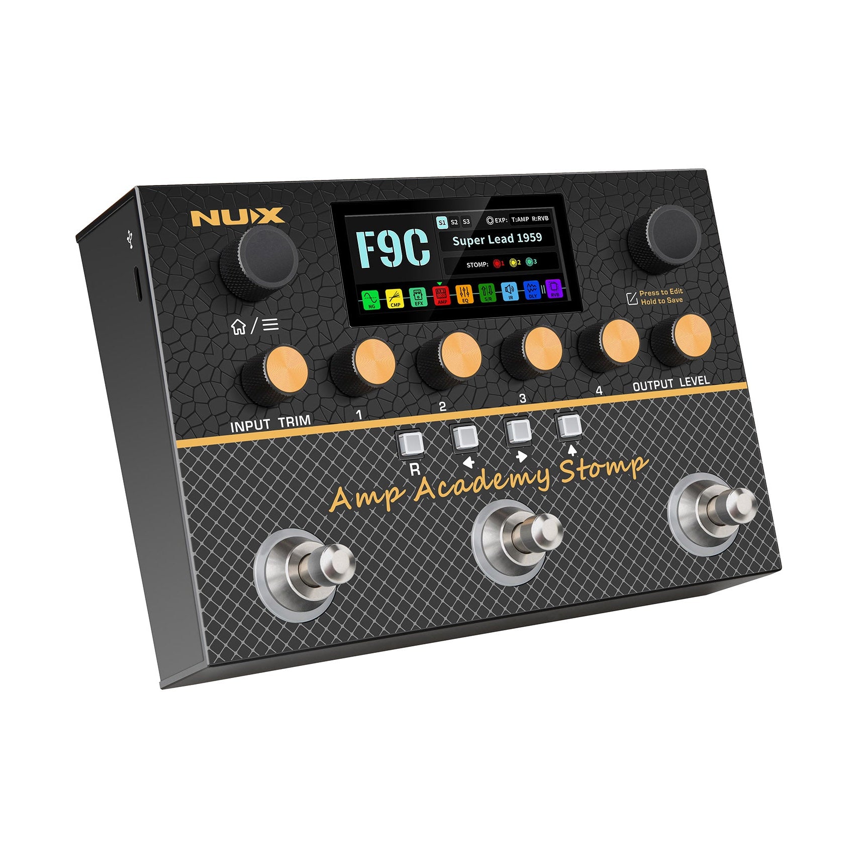 Nux NMA-3AAP Amp Academy Stomp Compact Modeler Guitar Effect Pedal