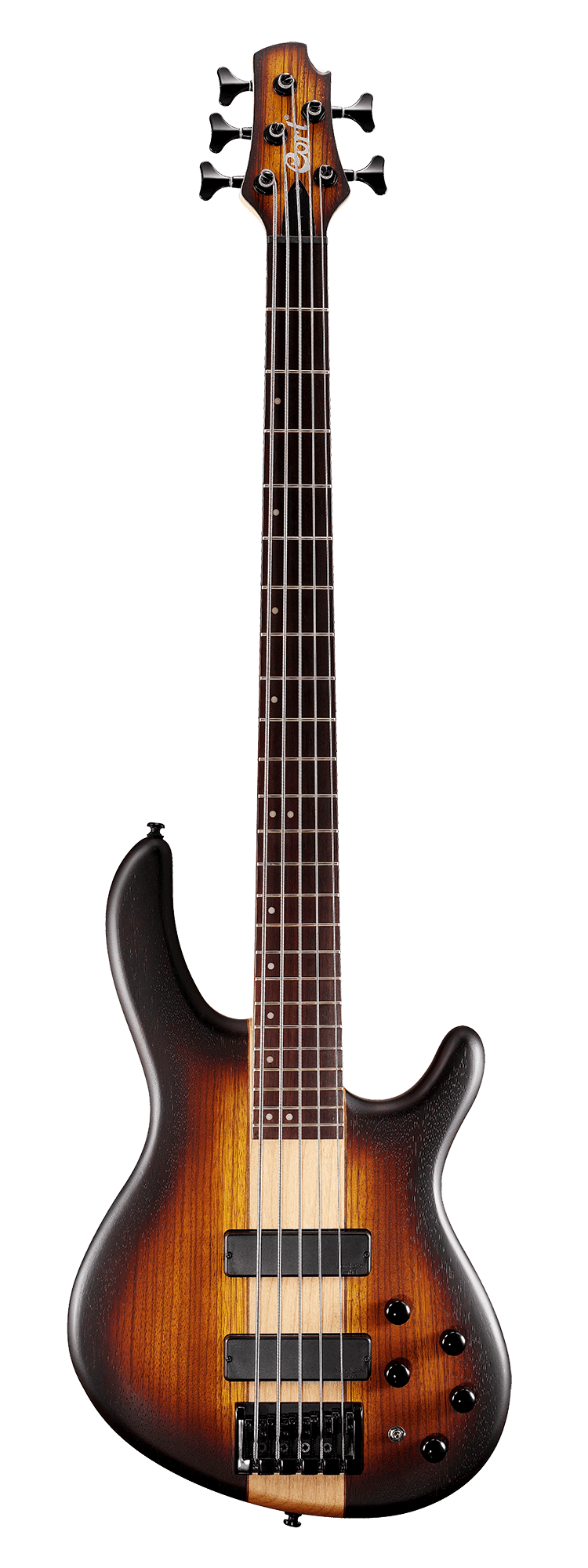 Cort C5 Plus ZBMH 5 String Electric Bass With Bag Open Pore Tobacco Burst | CORT , Zoso Music