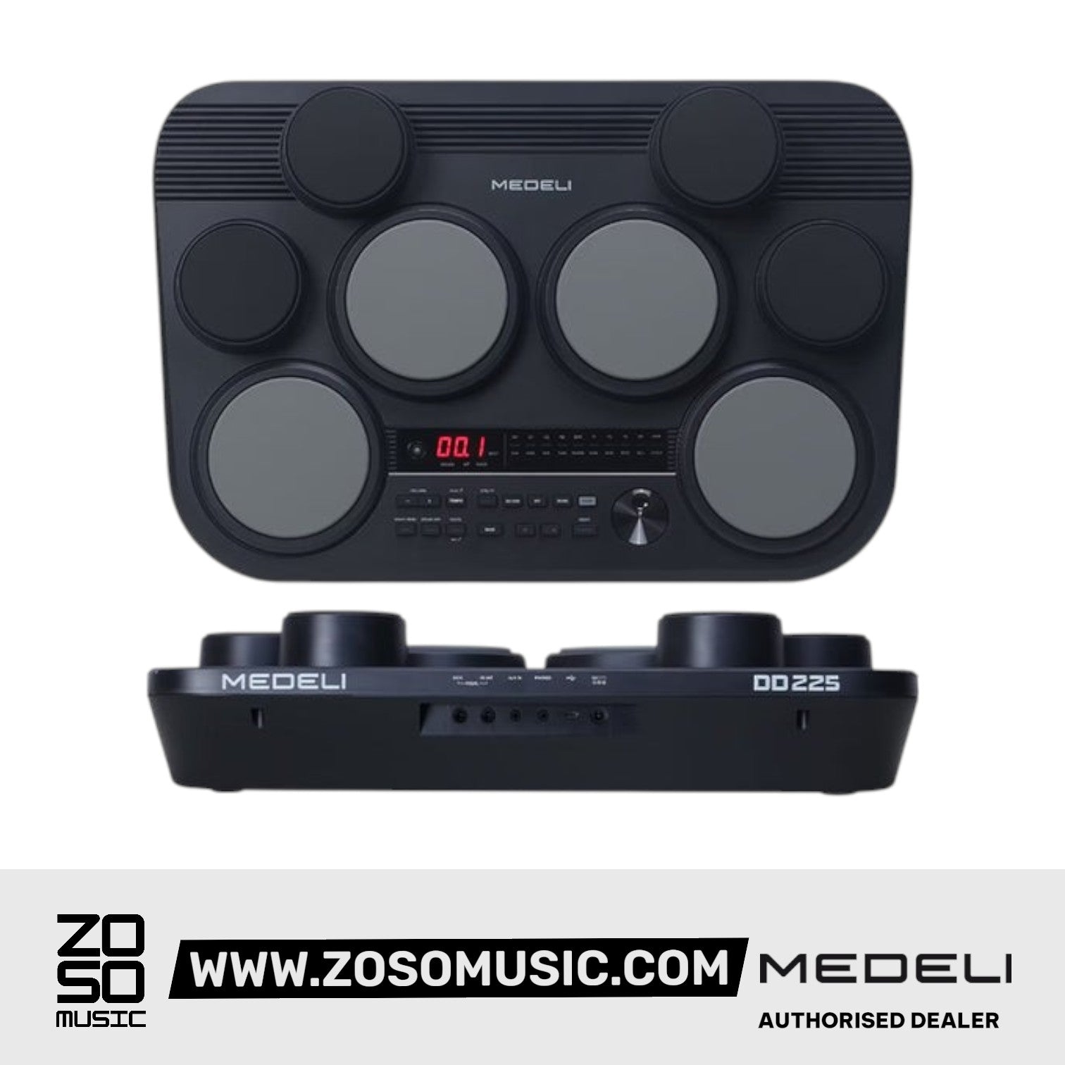 Medeli DD225 8 Pads Portable Tabletop Electric Drum with USB and Built In Speaker |  MEDELI |  DRUM-ELECTRONIC |  Zoso Music
