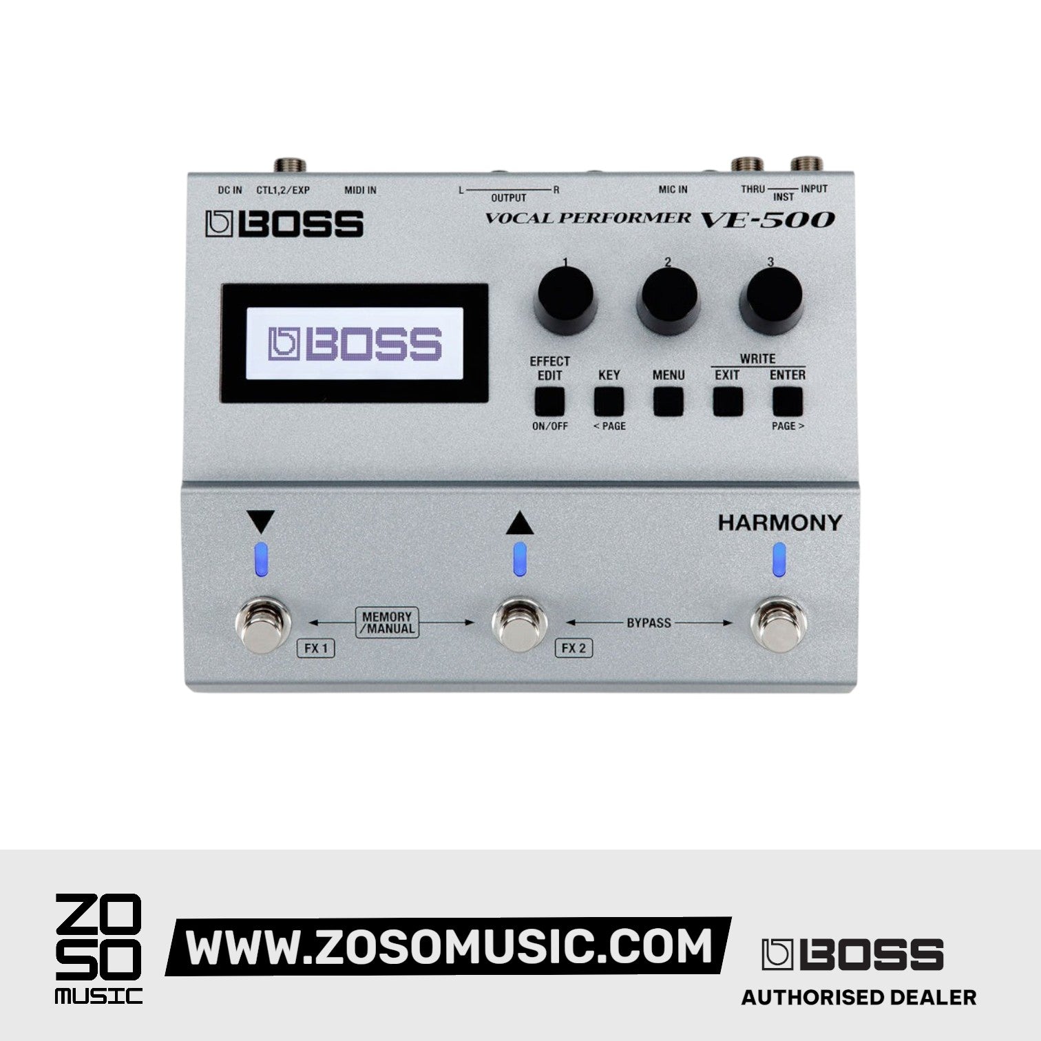 BOSS VE-500 Vocal Performer (VE500) |  BOSS |  VOCAL PROCESSORS |  Zoso Music