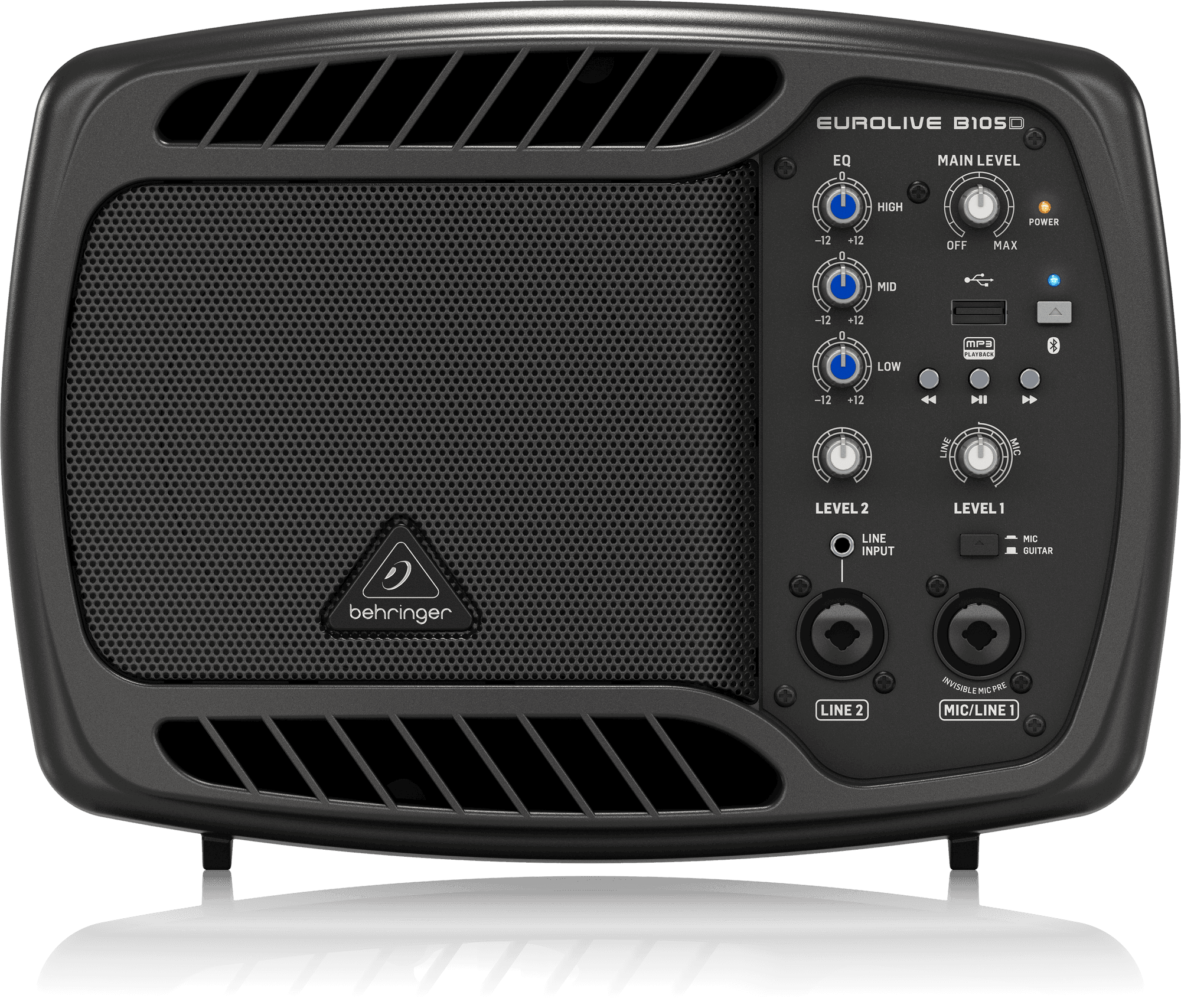 Behringer B105D Ultra-Compact 50 Watt PA/Monitor Speaker with MP3 Player and Bluetooth Audio Streaming | BEHRINGER , Zoso Music