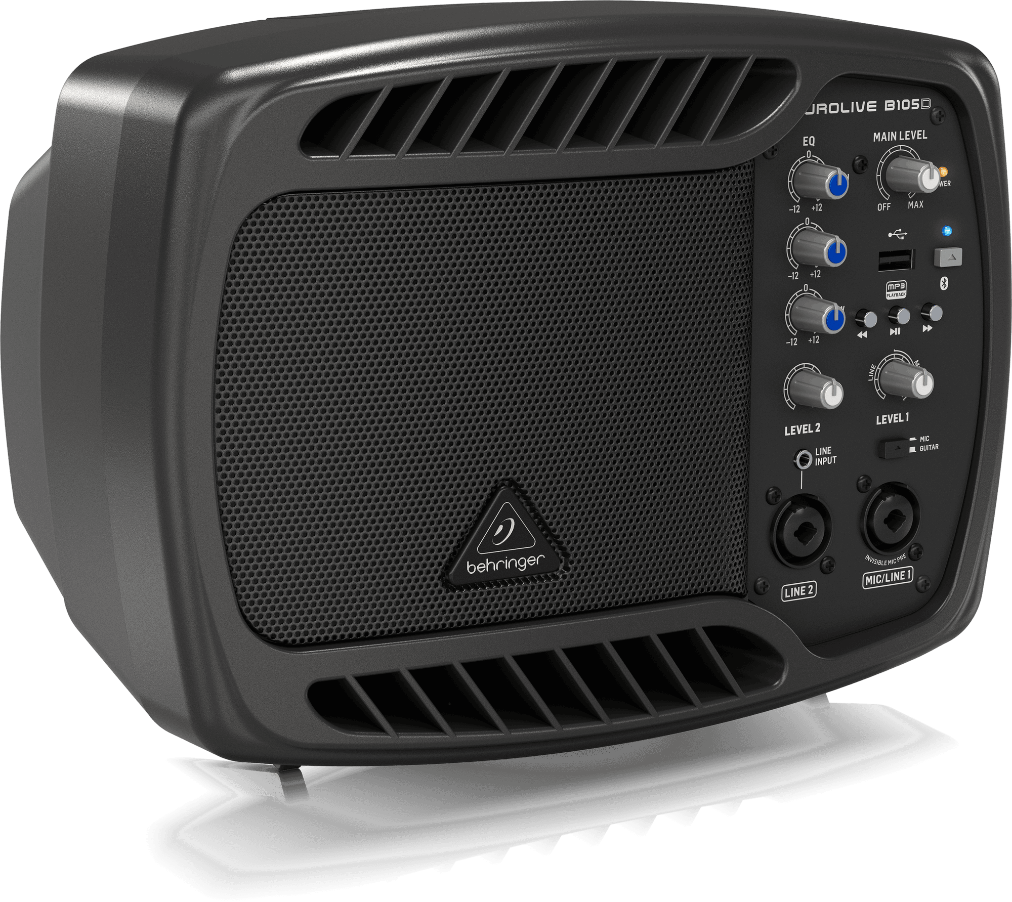 Behringer B105D Ultra-Compact 50 Watt PA/Monitor Speaker with MP3 Player and Bluetooth Audio Streaming | BEHRINGER , Zoso Music