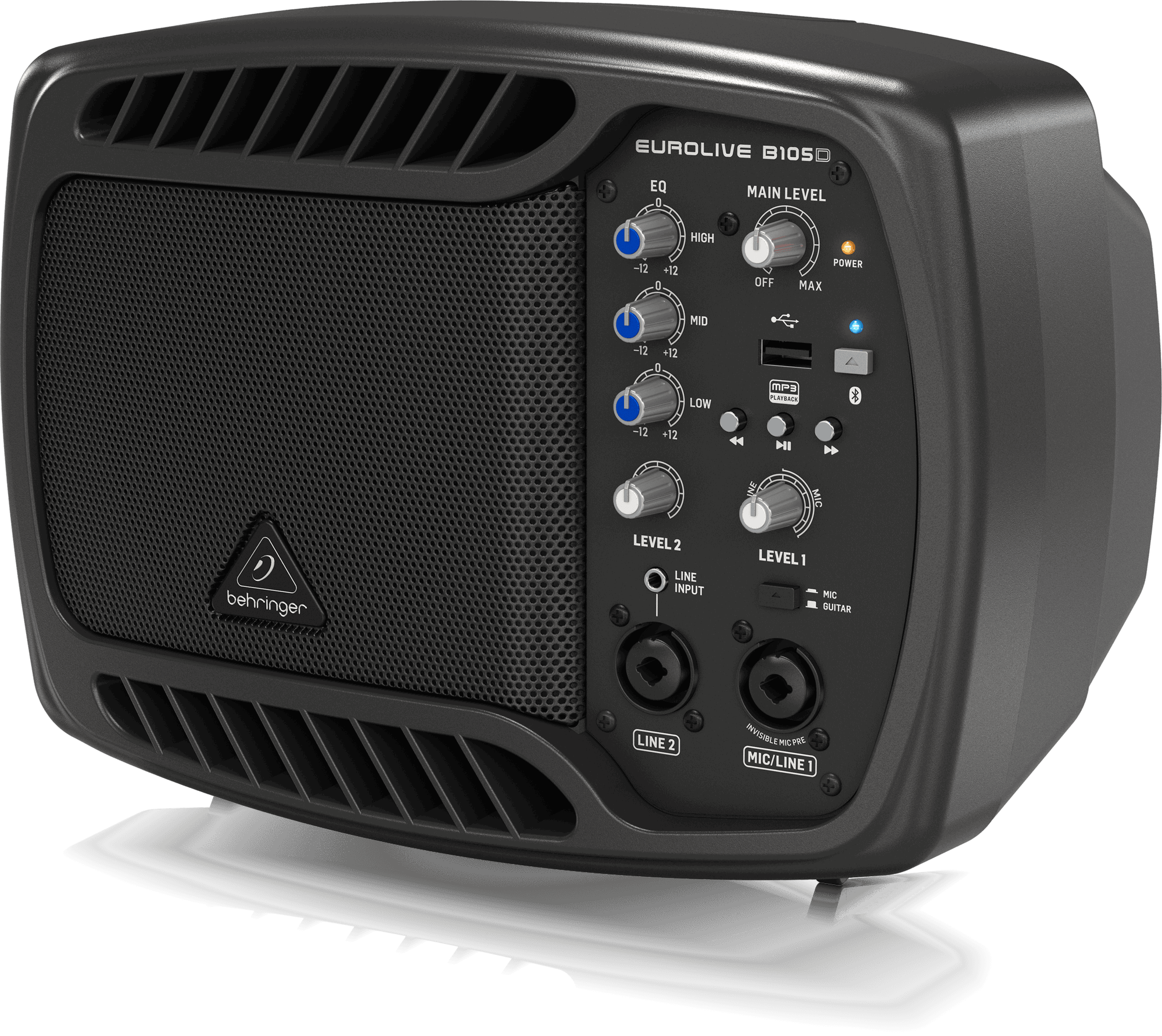 Behringer B105D Ultra-Compact 50 Watt PA/Monitor Speaker with MP3 Player and Bluetooth Audio Streaming | BEHRINGER , Zoso Music