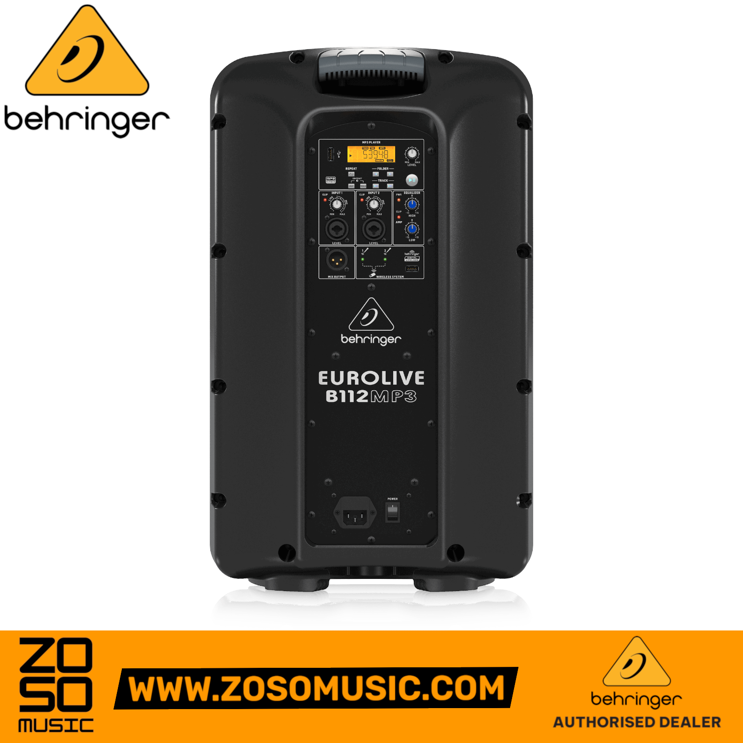 Behringer Eurolive B112MP3 1000W 12" Powered Speaker - Pair | BEHRINGER , Zoso Music