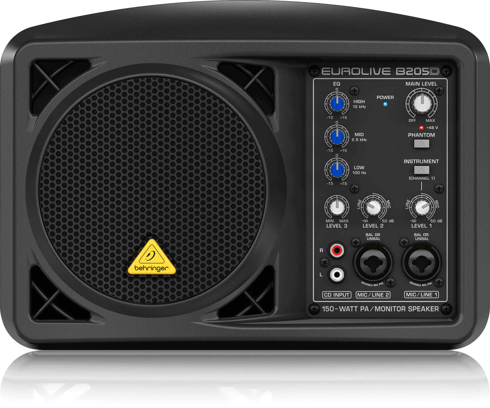 Behringer B205D Ultra-Compact 150 Watt PA/Monitor Speaker System | BEHRINGER , Zoso Music