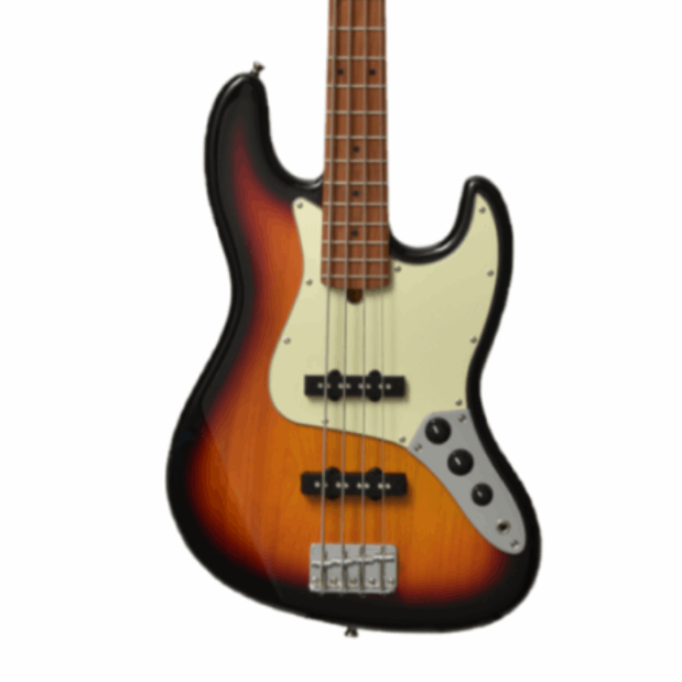 BACCHUS BJB-1-RSM/M-3TS UNIVERSE SERIES ROASTED MAPLE ELECTRIC BASS, 3 TONE SUNBURST WITH BAG