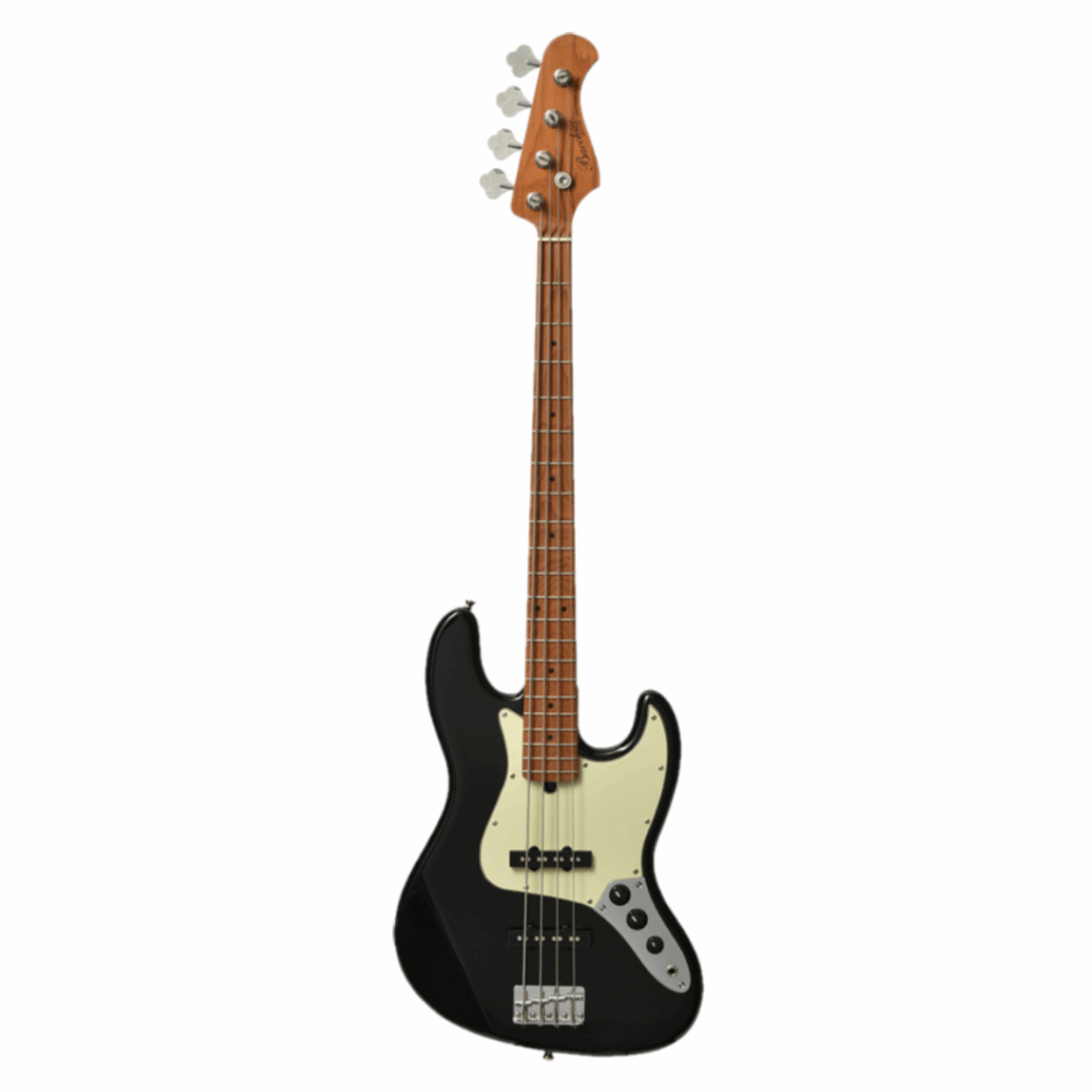 Bacchus Bjb-1-rsm/m-blk Universe Series Roasted Maple Electric Bass, Black With Bag |  BACCHUS |  BASS GUITAR |  Zoso Music