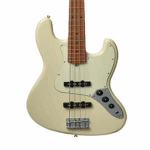 BACCHUS BJB-1-RSM/M-OWH UNIVERSE SERIES ROASTED MAPLE ELECTRIC BASS, OLYMPIC WHITE WITH BAG