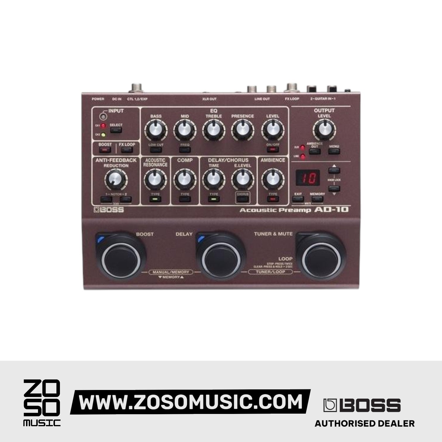 BOSS AD-10 ACOUSTIC PREAMP | BOSS , Zoso Music