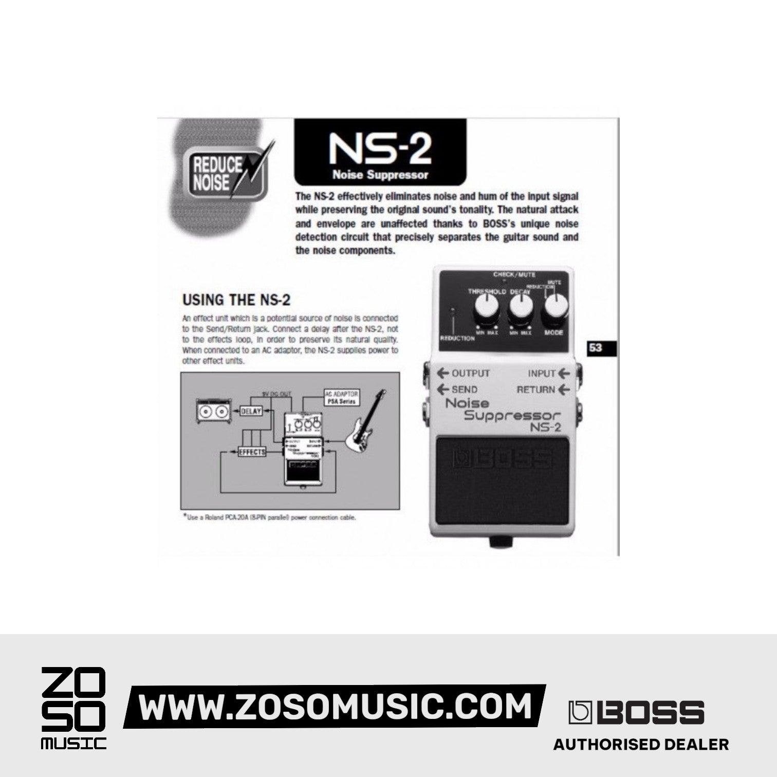 Boss NS-2 Noise Suppressor Guitar Pedal – Zoso Music