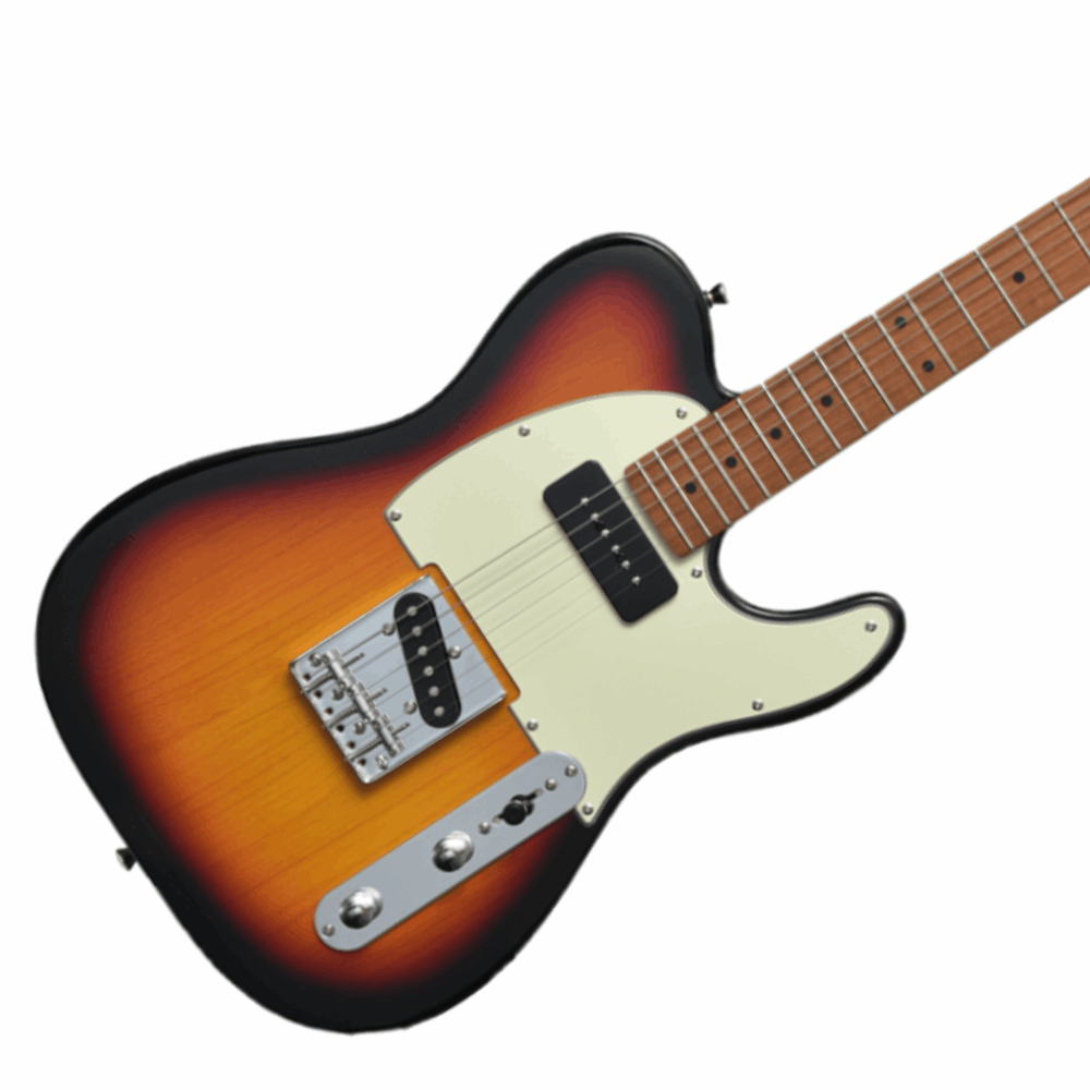 Bacchus Bte-2-rsm/m-3ts Universe Series Roasted Maple Electric Guitar, 3 Tone Sunburst With Bag