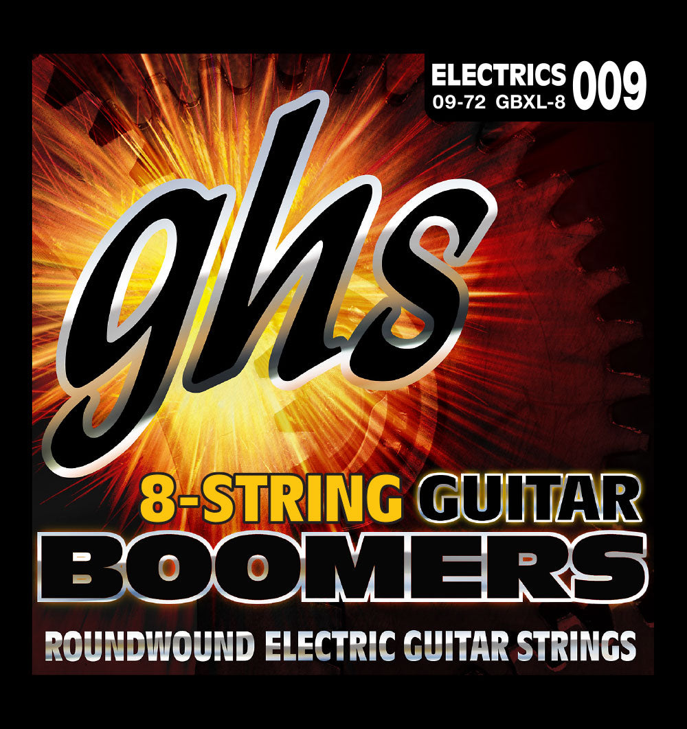 GHS GBXL-8 Boomers 8 String Electric Guitar Strings - Extra Light Gauge (009-072)