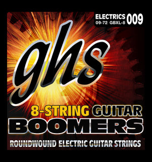 GHS GBXL-8 Boomers 8 String Electric Guitar Strings - Extra Light Gauge (009-072) |  GHS |  STRINGS-ELECTRIC GUITAR |  Zoso Music