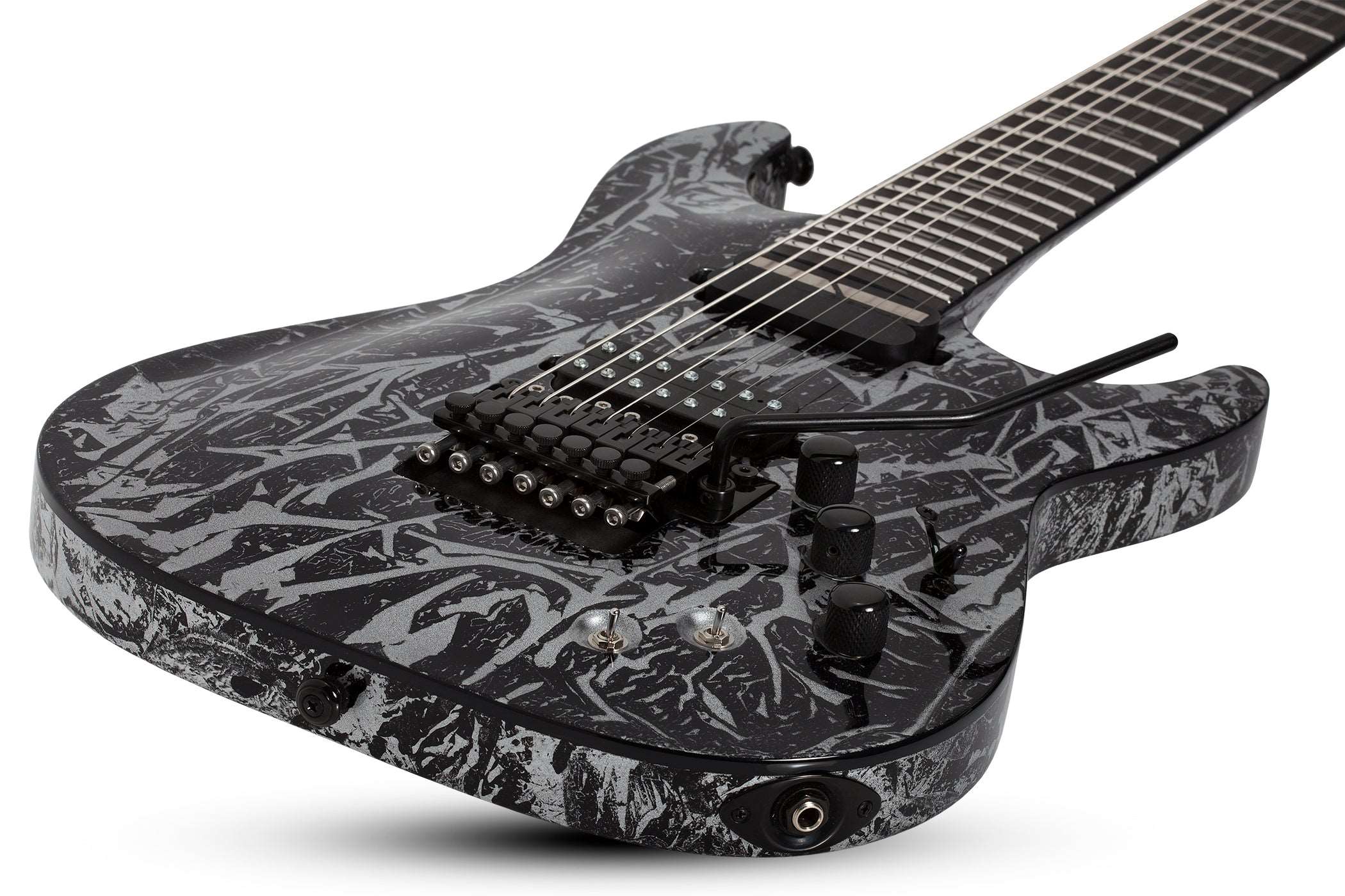 SCHECTER C-7 FLOYD ROSE-S SILVER MOUNTAIN 7-STRING ELECTRIC GUITAR - BLACK AND SILVER (1463) MADE IN KOREA, SCHECTER, ELECTRIC GUITAR, schecter-electric-guitar-c-7-frs-slvm7-bs, ZOSO MUSIC SDN BHD