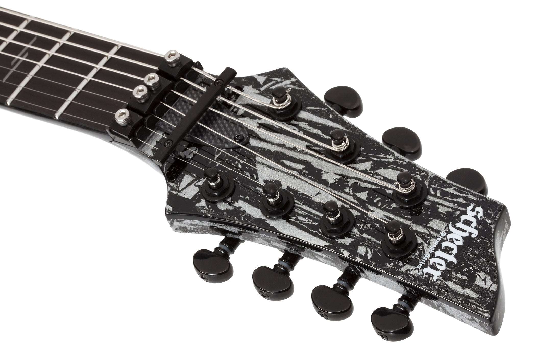 SCHECTER C-7 FLOYD ROSE-S SILVER MOUNTAIN 7-STRING ELECTRIC GUITAR - BLACK AND SILVER (1463) MADE IN KOREA, SCHECTER, ELECTRIC GUITAR, schecter-electric-guitar-c-7-frs-slvm7-bs, ZOSO MUSIC SDN BHD