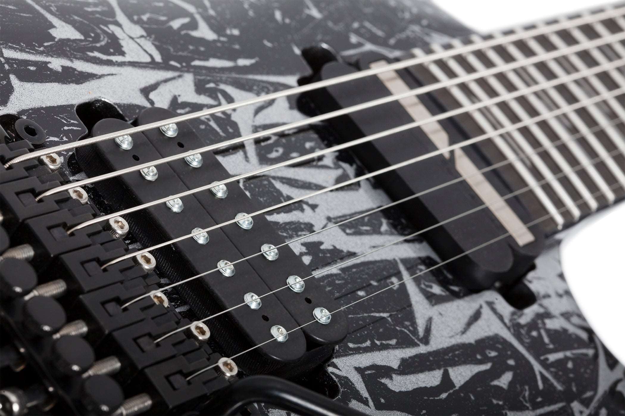 SCHECTER C-7 FLOYD ROSE-S SILVER MOUNTAIN 7-STRING ELECTRIC GUITAR - BLACK AND SILVER (1463) MADE IN KOREA, SCHECTER, ELECTRIC GUITAR, schecter-electric-guitar-c-7-frs-slvm7-bs, ZOSO MUSIC SDN BHD