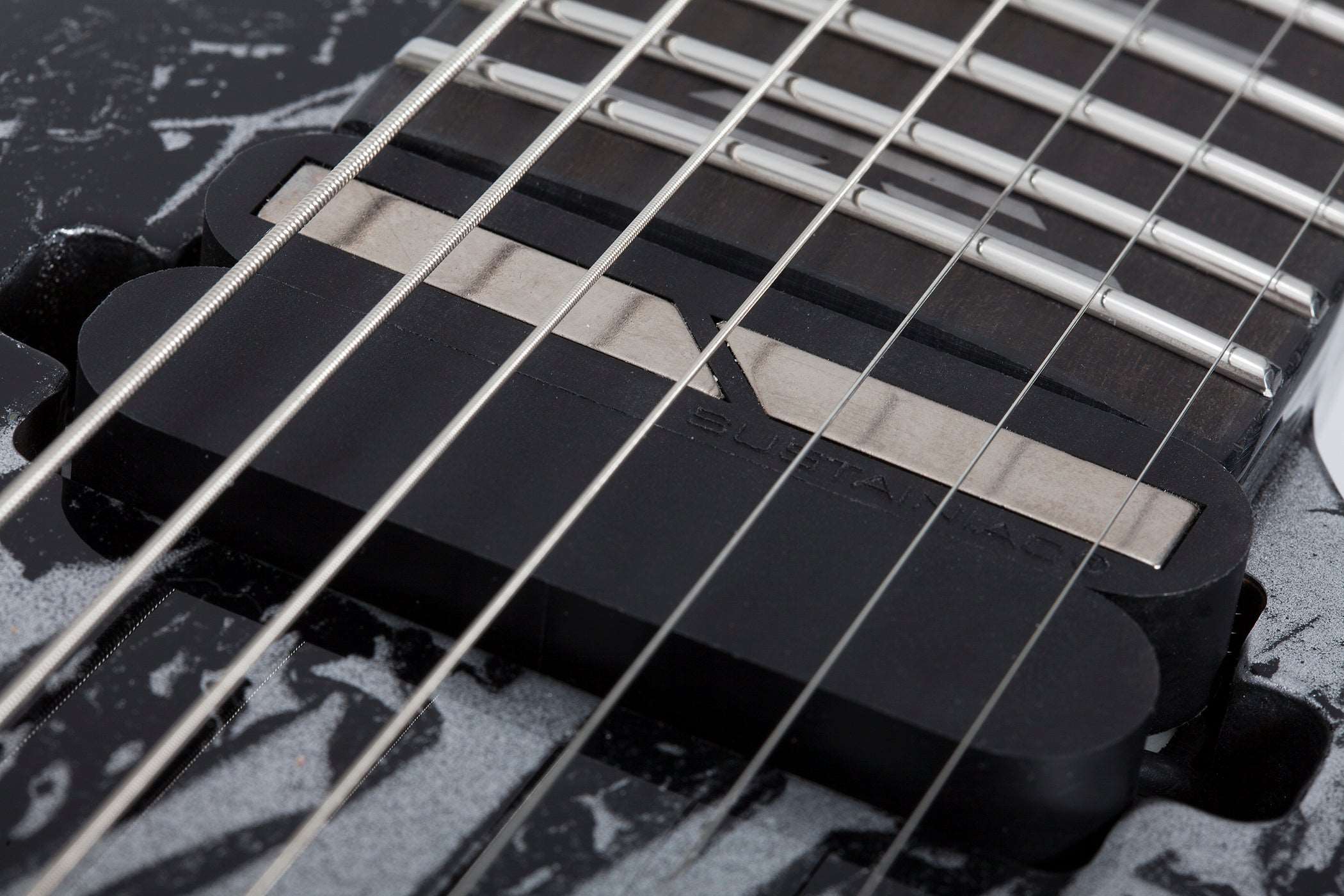 SCHECTER C-7 FLOYD ROSE-S SILVER MOUNTAIN 7-STRING ELECTRIC GUITAR - BLACK AND SILVER (1463) MADE IN KOREA, SCHECTER, ELECTRIC GUITAR, schecter-electric-guitar-c-7-frs-slvm7-bs, ZOSO MUSIC SDN BHD