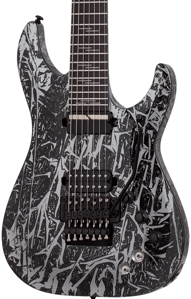 SCHECTER C-7 FLOYD ROSE-S SILVER MOUNTAIN 7-STRING ELECTRIC GUITAR - BLACK AND SILVER (1463) MADE IN KOREA, SCHECTER, ELECTRIC GUITAR, schecter-electric-guitar-c-7-frs-slvm7-bs, ZOSO MUSIC SDN BHD