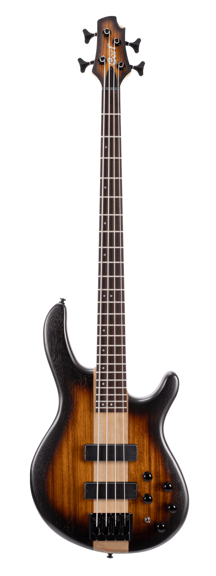 Cort C4 Plus ZBMH Electric Bass With Bag Open Pore Tobacco Burst