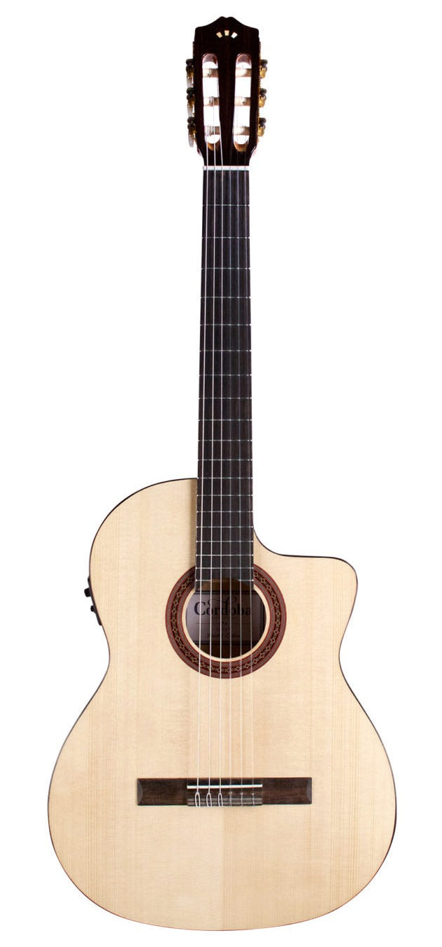 Cordoba C5-CET Limited - Solid Spruce Top, Maple Back & Sides with Pickup with Classical Guitar Bag, Mid Range Thinline Electric-Classical Guitar