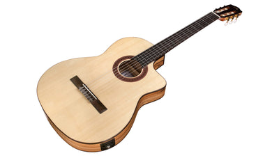 Cordoba C5-CET Limited - Solid Spruce Top, Maple Back & Sides with Pickup with Classical Guitar Bag, Mid Range Thinline Electric-Classical Guitar